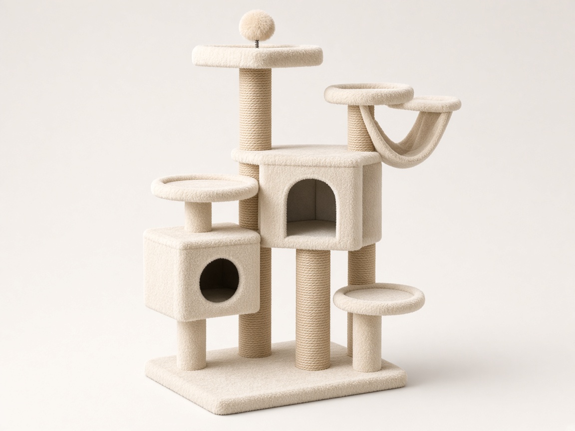Grand arbre à chat 200 cm multi-niveaux vue produit