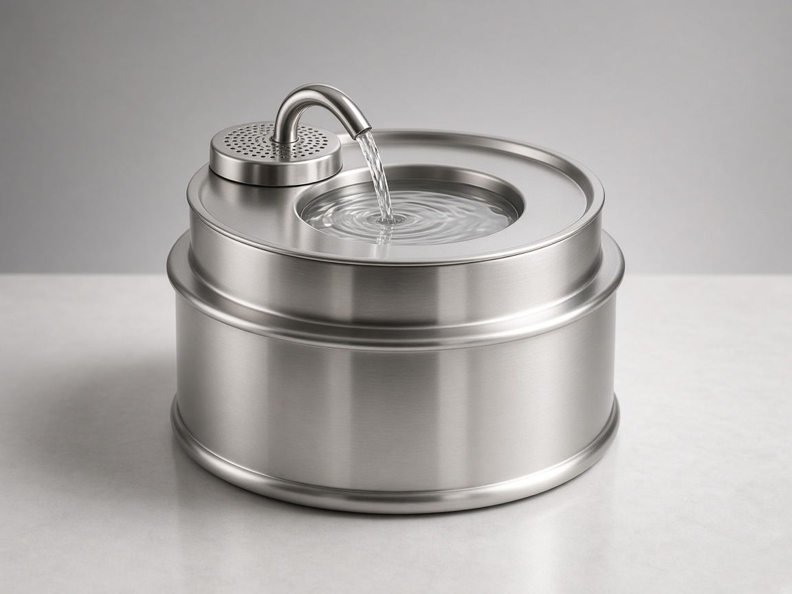 Fontaine à eau pour chat en inox vue produit