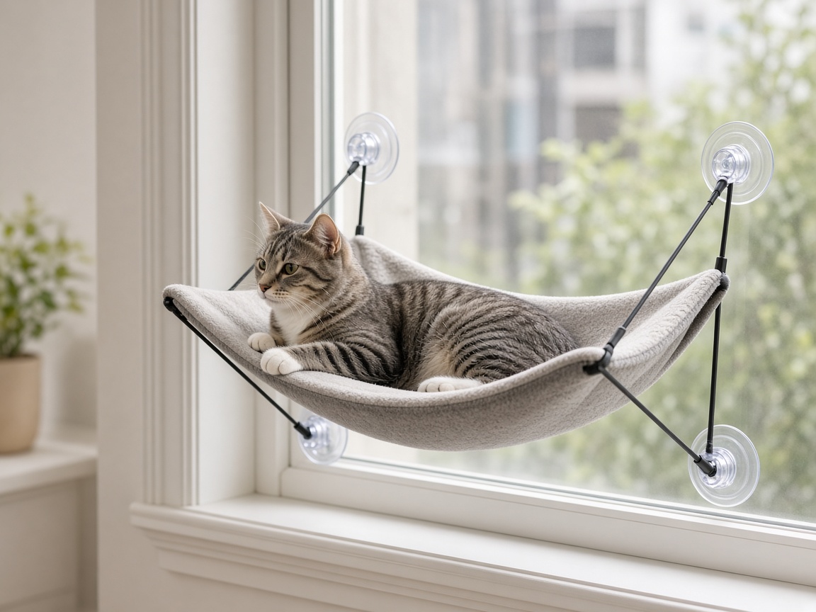 Hamac de fenêtre pour chat avec ventouses vue produit