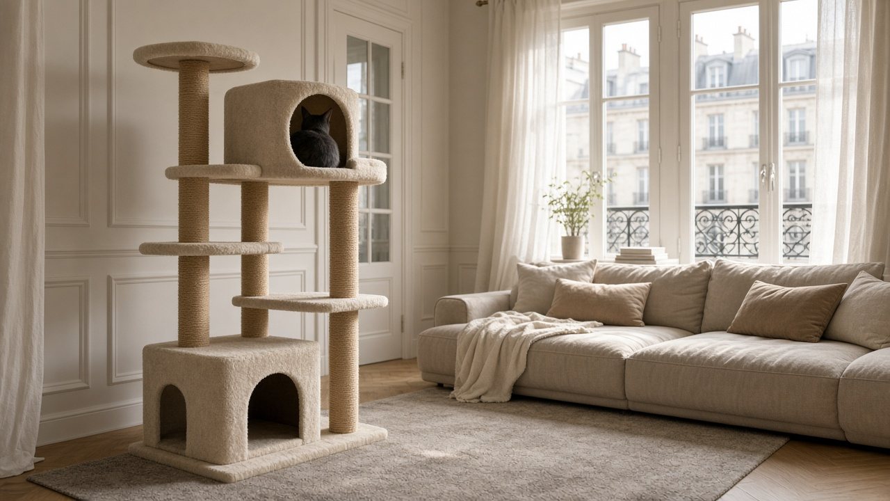 Arbre à chat avec plateformes et griffoir
